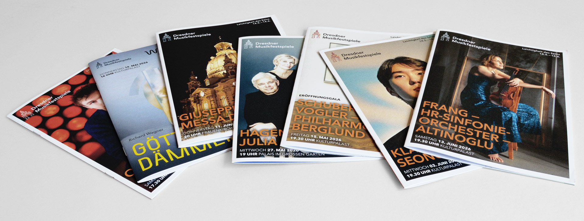 "Leichtigkeit des Seins" DMF 2026  &ndash; Programmhefte und Programmflyer Dresdner Musikfestspiele Gestaltung und Satz  Agentur Grafikladen