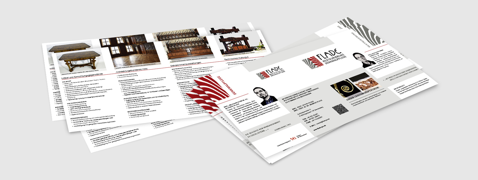 Logoentwicklung und Corporate Design &ndash; Flade Flade - Restaurierung und Denkmalpflege  Flade Restaurierung und Denkmalpflege - Corporate Designe Flyer Agentur Grafikladen
