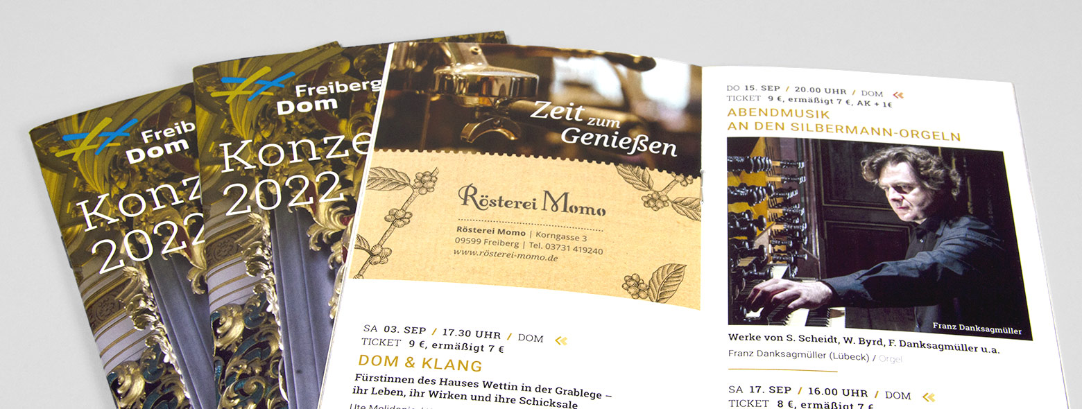 Programmhefte Konzerte 2022 - Freiberger Dom Freiberger Dom Freiberger Dom - Programmheft Konzerte 2022, grafische Gestaltung Agentur Grafikladen