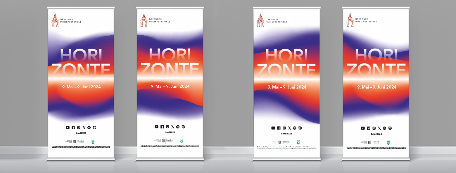 Horizonte – die Dresdner Musikfestspiele 2024 Dresdner Musikfestspiele Rollups für Pressekonferenz Agentur Grafikladen