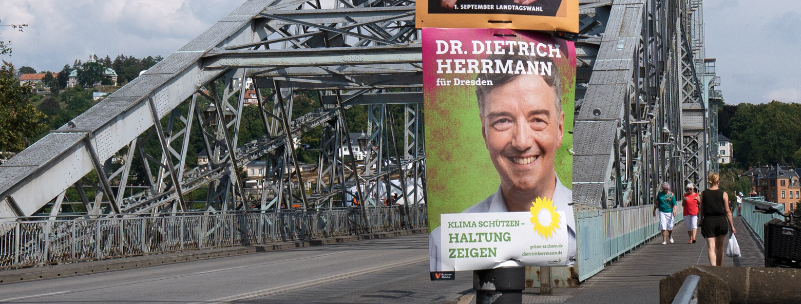 Wahlwerbung zur Landtagswahl 2019 in Sachsen Bündnis 90/ Die Grünen Kandidatenplakat Landtagswahl Sachsen 2019 Agentur Grafikladen