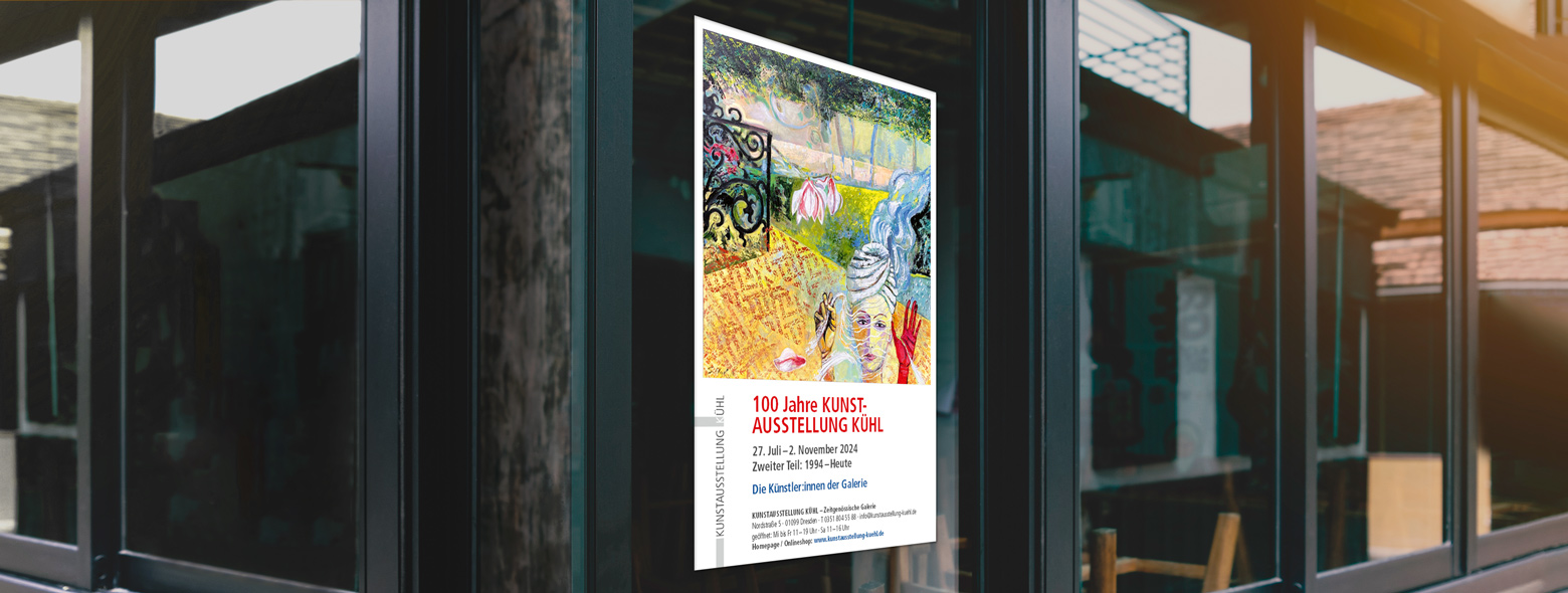 100 Jahre Kunstausstellung Kühl – Einladung zur Ausstellung 2024 Kunstausstellung Kühl  Kunstausstellung Kühl Einladungskarte 2024 Mock Up Agentur Grafikladen