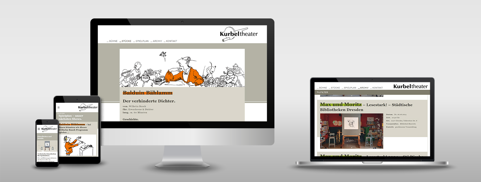 Neue Webseite f&uuml;r das Kurbeltheater Dresden Kurbeltheater Dresden Webseite Kurbeltheater Dresden, Gestaltung und Programmierung	 Agentur Grafikladen