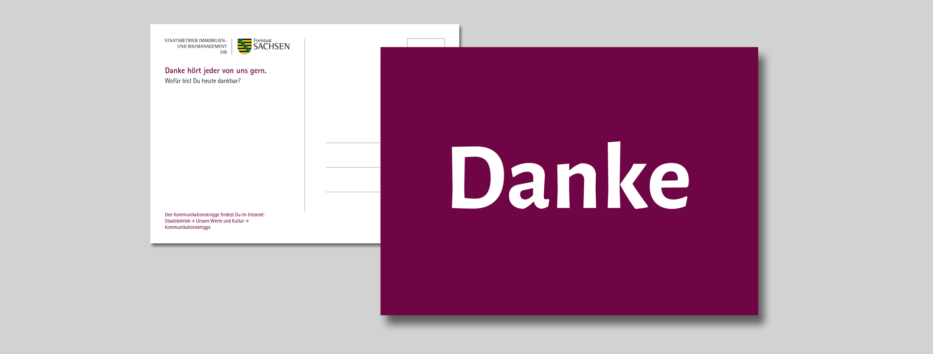 SIB-Kommunikationsknigge f&uuml;r Internen Gebrauch S&auml;chsisches Immobilien/ Baumanagement (SIB) Gestaltung Kommunikationsknigge-Postkarten f&uuml;r SIB Intern  Agentur Grafikladen