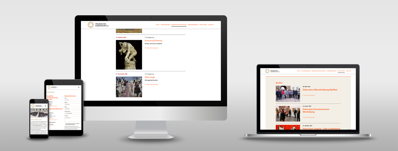 Neue Webseite f&uuml;r Freunde des Albertinum e.V. Staatliche Kunstsammlungen Dresden (SKD) Webseite, Gestaltung, Programmierung und Umsetzung, Webhosting Agentur Grafikladen