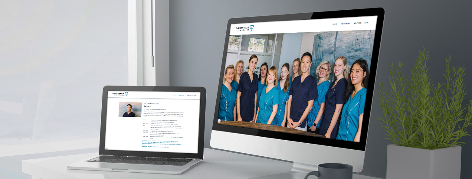  Webseite Zahnarztpraxis Dr. Jonathan Tam – Mitarbeiter, Gestaltung und Layout 